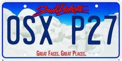 SD license plate 0SXP27