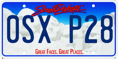 SD license plate 0SXP28
