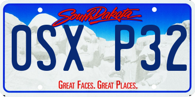 SD license plate 0SXP32
