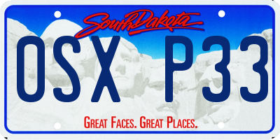 SD license plate 0SXP33