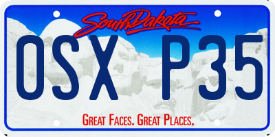 SD license plate 0SXP35