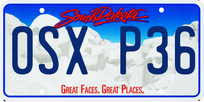 SD license plate 0SXP36