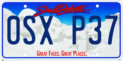 SD license plate 0SXP37