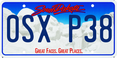 SD license plate 0SXP38