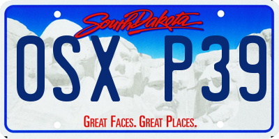 SD license plate 0SXP39