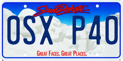 SD license plate 0SXP40
