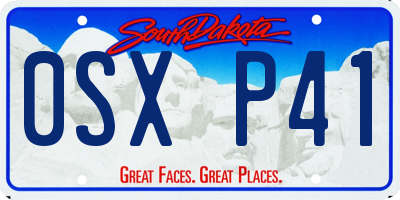 SD license plate 0SXP41