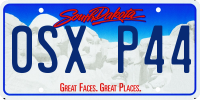 SD license plate 0SXP44