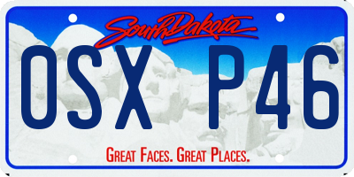 SD license plate 0SXP46
