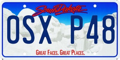 SD license plate 0SXP48