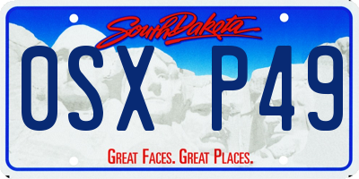 SD license plate 0SXP49