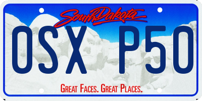 SD license plate 0SXP50