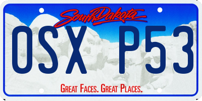 SD license plate 0SXP53