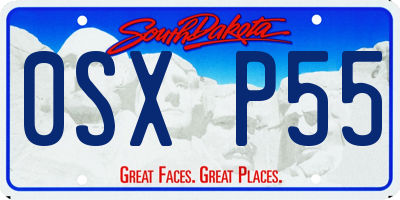 SD license plate 0SXP55