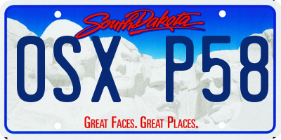 SD license plate 0SXP58