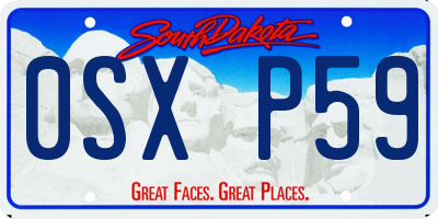 SD license plate 0SXP59