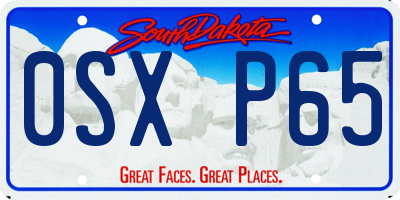 SD license plate 0SXP65