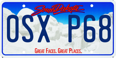 SD license plate 0SXP68