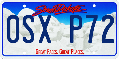 SD license plate 0SXP72