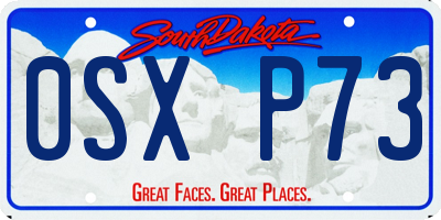 SD license plate 0SXP73