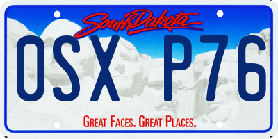 SD license plate 0SXP76