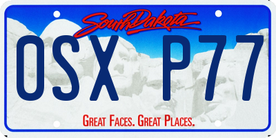 SD license plate 0SXP77