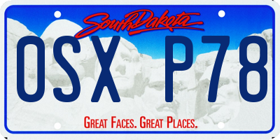 SD license plate 0SXP78