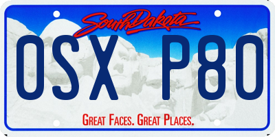 SD license plate 0SXP80
