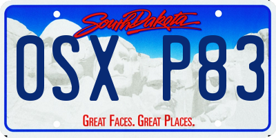 SD license plate 0SXP83