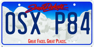 SD license plate 0SXP84