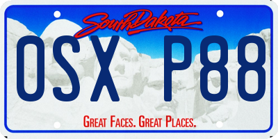 SD license plate 0SXP88