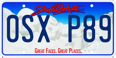 SD license plate 0SXP89