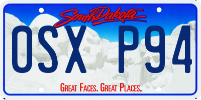 SD license plate 0SXP94
