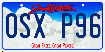 SD license plate 0SXP96