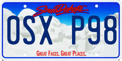 SD license plate 0SXP98