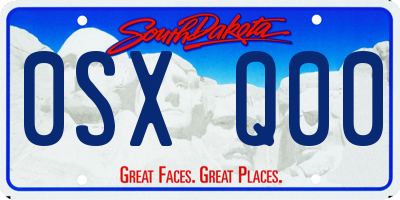 SD license plate 0SXQ00