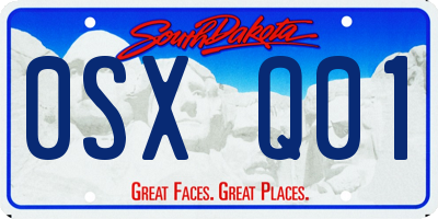 SD license plate 0SXQ01