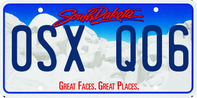 SD license plate 0SXQ06