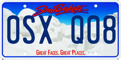 SD license plate 0SXQ08