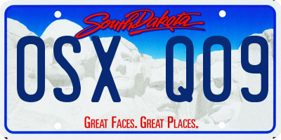 SD license plate 0SXQ09
