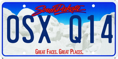 SD license plate 0SXQ14