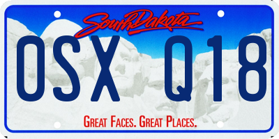 SD license plate 0SXQ18
