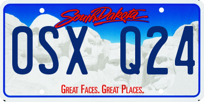 SD license plate 0SXQ24