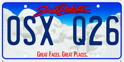 SD license plate 0SXQ26