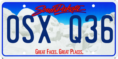 SD license plate 0SXQ36