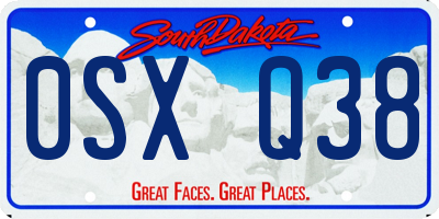 SD license plate 0SXQ38