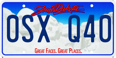 SD license plate 0SXQ40