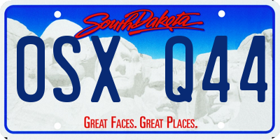 SD license plate 0SXQ44