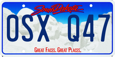 SD license plate 0SXQ47