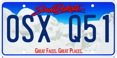 SD license plate 0SXQ51